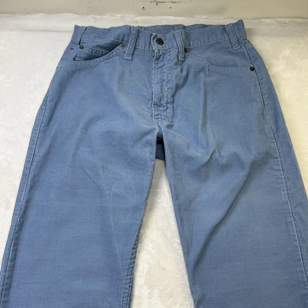 Vintage 1978 Levis 505 Light‎ Blue Corduroy Pants USA 30x36 Straight